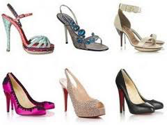 An assortment of styles of high heel shoes