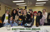 Women knitting for Israel at Beth Zion Congregation in Montreal, Canada