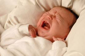 Baby crying who might have Meningitis